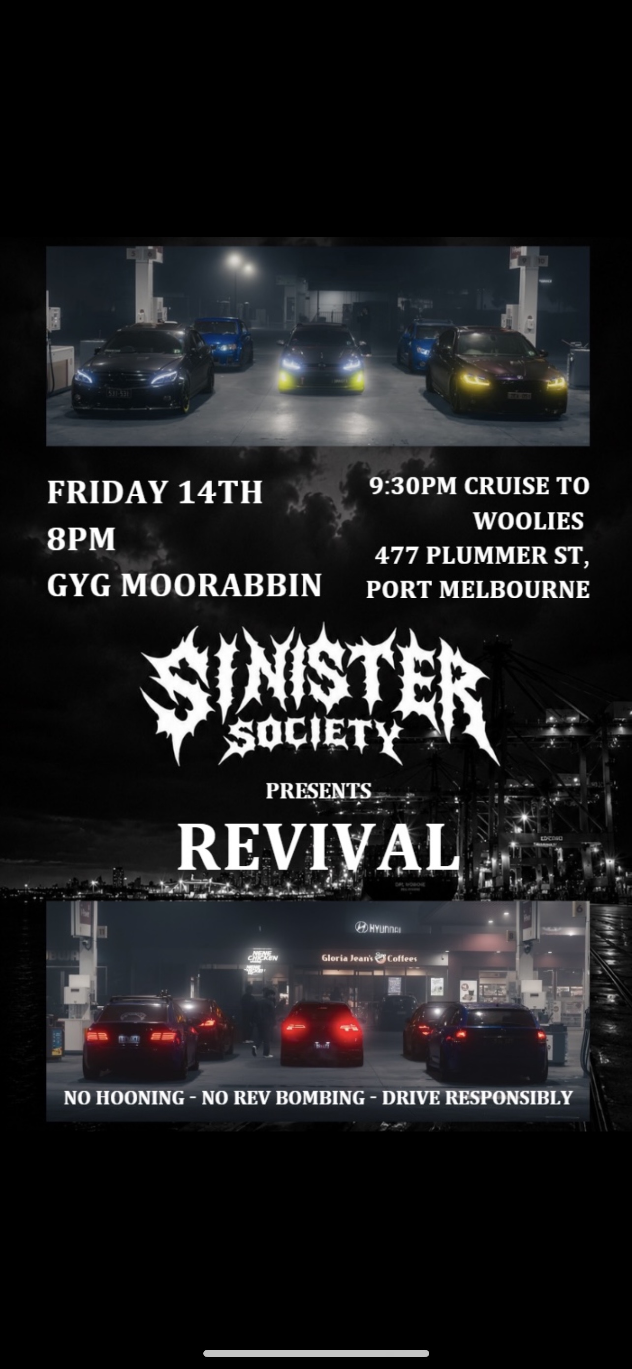 SINISTER SOCIETY REVIVAL CAR/BIKE MEET