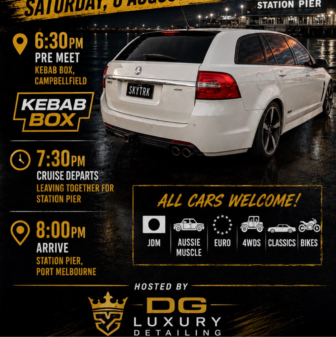 Pre meet at kebab box cambo cruise to station pier